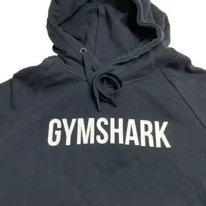 Seller 67 - Gymshark Black Crest Cropped Logo Hoodie Raglan Sleeves XS