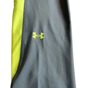 Seller 67 - Under Armour Womens Heatgear Ankle Crop Tights Stripe Hushed Turquoise Small New