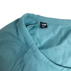 Seller 67 - Gymshark Whitney Simmons Whitney Crop Top Long Sleeve Deep Sage Green Blue Medium