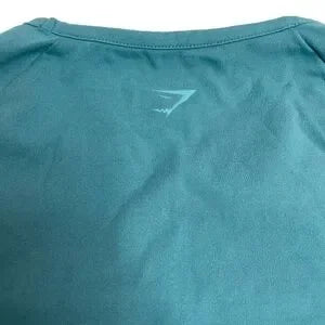 Seller 67 - Gymshark Whitney Simmons Whitney Crop Top Long Sleeve Deep Sage Green Blue Medium