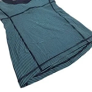 Seller 67 - Lululemon Scoop Neck Tank Luon Light Hyper Stripe Blue Moon Inkwell Size 6