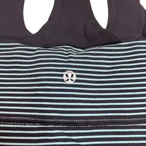 Seller 67 - Lululemon Scoop Neck Tank Luon Light Hyper Stripe Blue Moon Inkwell Size 6