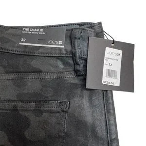 Seller 67 - Joe’s Jeans Charlie High Rise Ankle Skinny Coated Camo Grey Size 32 New