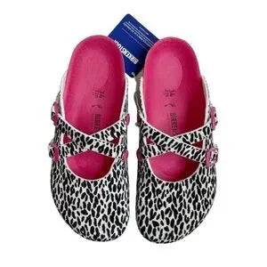 Seller 67 - Birkenstock Dorian Leo Mule Lily Black Pink Animal Print EU 34 US 3-3.5 New