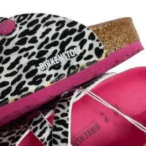 Seller 67 - Birkenstock Dorian Leo Mule Lily Black Pink Animal Print EU 34 US 3-3.5 New