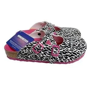 Seller 67 - Birkenstock Dorian Leo Mule Lily Black Pink Animal Print EU 34 US 3-3.5 New