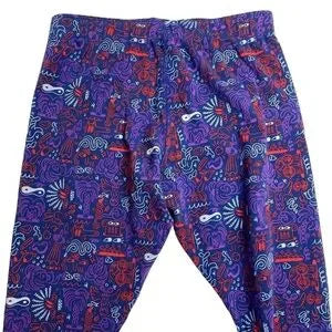 Seller 67 - Nike Leg-A-See Cropped Leggings Blue Purple Red White Graphic Print Medium