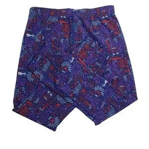 Seller 67 - Nike Leg-A-See Cropped Leggings Blue Purple Red White Graphic Print Medium