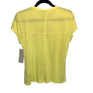 Seller 67 - Z by Zella Semi-Sheer Athleisure Tee Peekaboo Chest Yellow Elfin Medium New