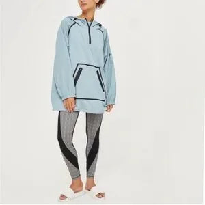 #118 | Size S | Women's Ivy Park Perforated Pullover Jacket Porcelain Blue Windbreaker Oversized