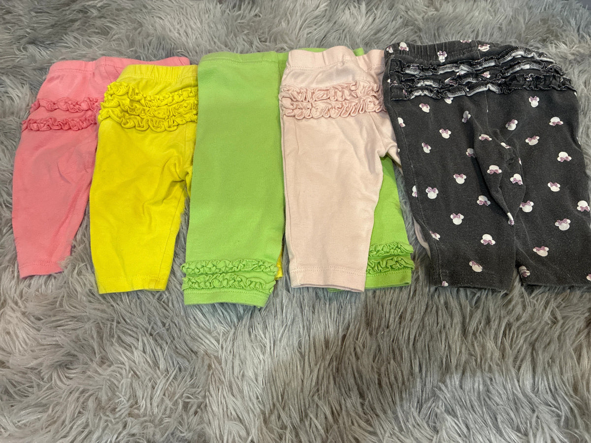 SCO46-Ruffle butt pants-girls-0-3 months-5 pack