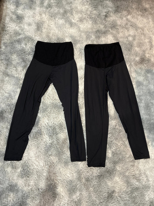 SCO46-black maternity leggings-women’s-XL-2 pack