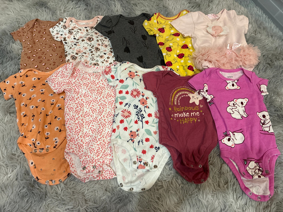 SCO46-onesies-girls-0-3 months-10 pack