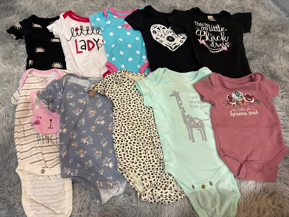 SCO46-onesies-girls-0-3 months-10 pack