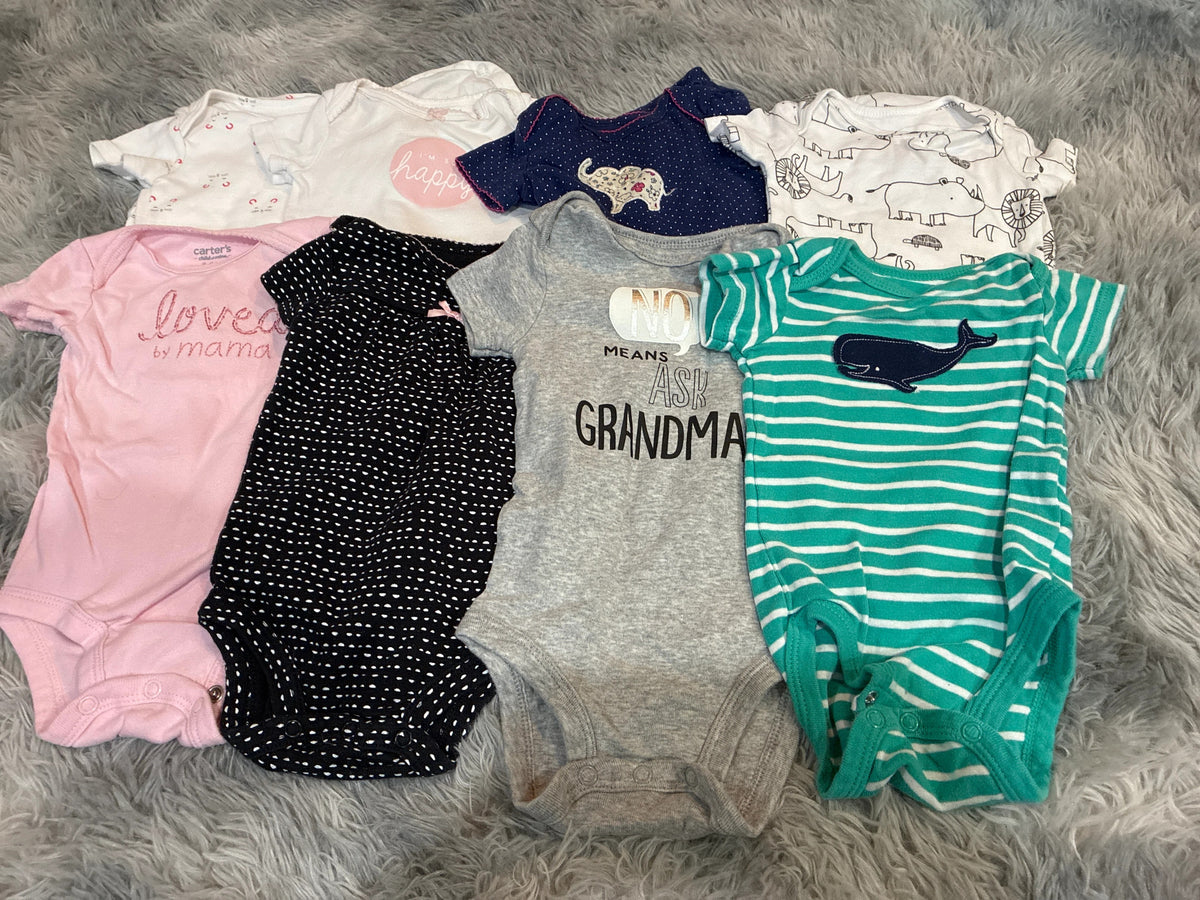SCO46-onesies-girls-3-6 months-8 pack