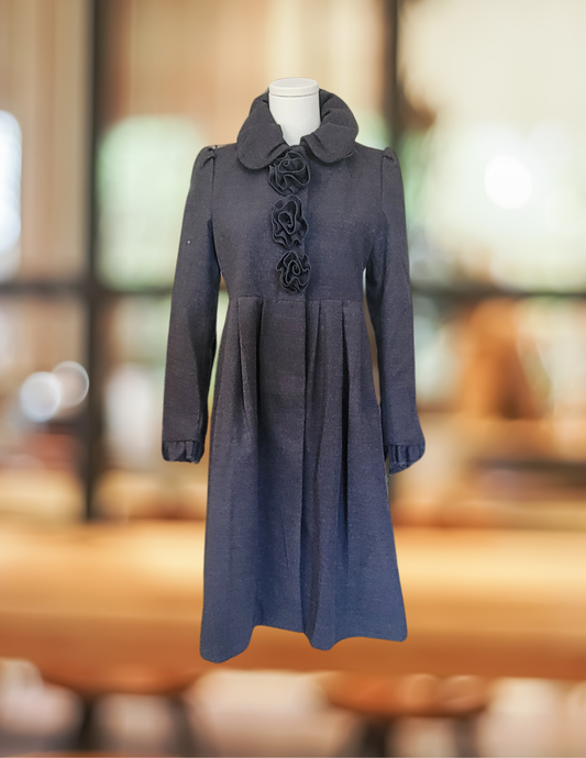 #59 Rothschild Girls Size 14 Long Pea Coat Hidden Buttons