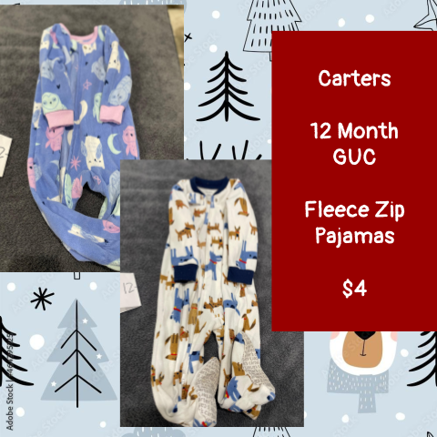 #69 12 Month Fleece Zip Pajama Bundle