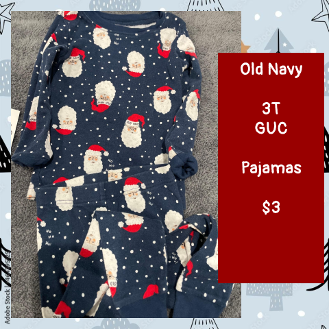 #69 3T Santa Pajamas