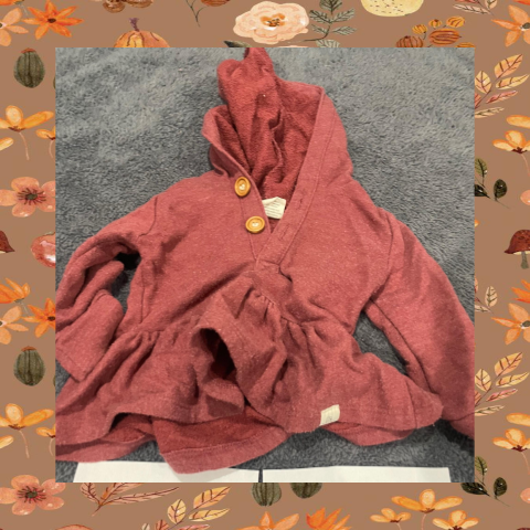 #69 REDUCED 12-18 Month Red Peplum Hoodie