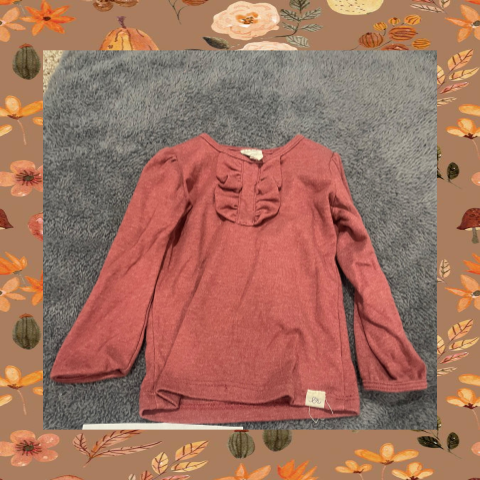 #69 REDUCED 12-18 Month Red Ruffle Long Sleeve Shirt