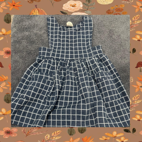 #69 REDUCED 12-18 Month Windowpane Jumper Dress