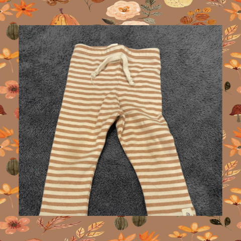 #69 REDUCED 6-12 Month Orange Striped Leggings