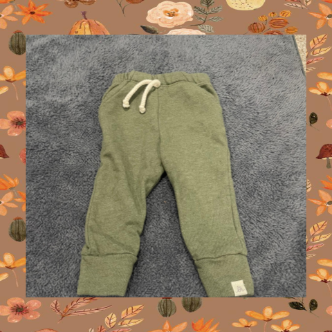 #69 REDUCED 3-6 Month Green Joggers