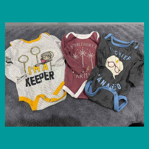 #69 6-9m Harry Potter Long Sleeve onesie set