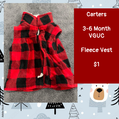 #69 3-6 Month Plaid Fleece Vest