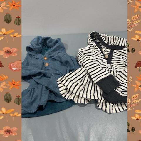 #54 Blue & Stripe Peplum Hoodies 3T