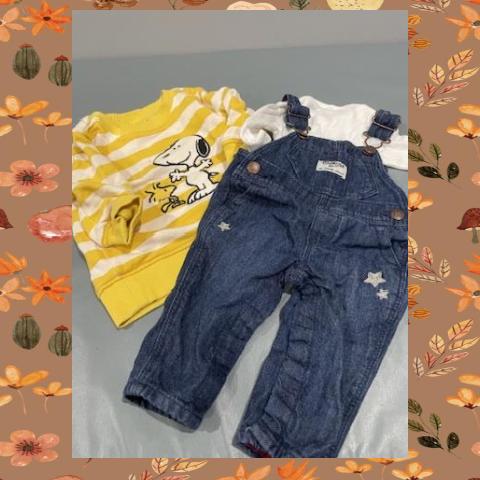 #54 Snoopy Overall Set 6-12 M