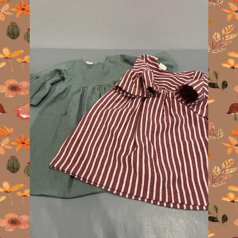 #54 Bell Sleeve Dresses Set 12-18 M