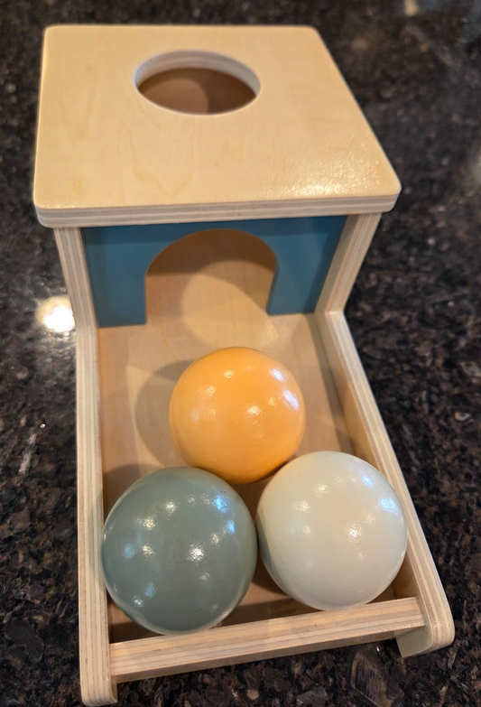 MONTESSORI WOODEN BALL OBJECT PERMANENCE BOX