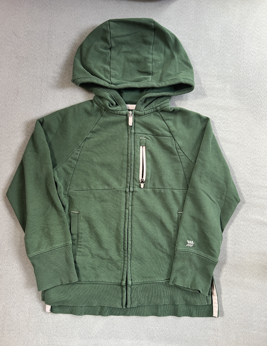 #154 Size XS Boys All in Motion green zip-up hoodie, GUC