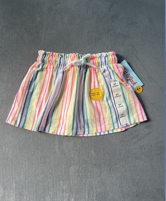 REDUCED #154 2T Girls Cat&Jack striped skort, NWT
