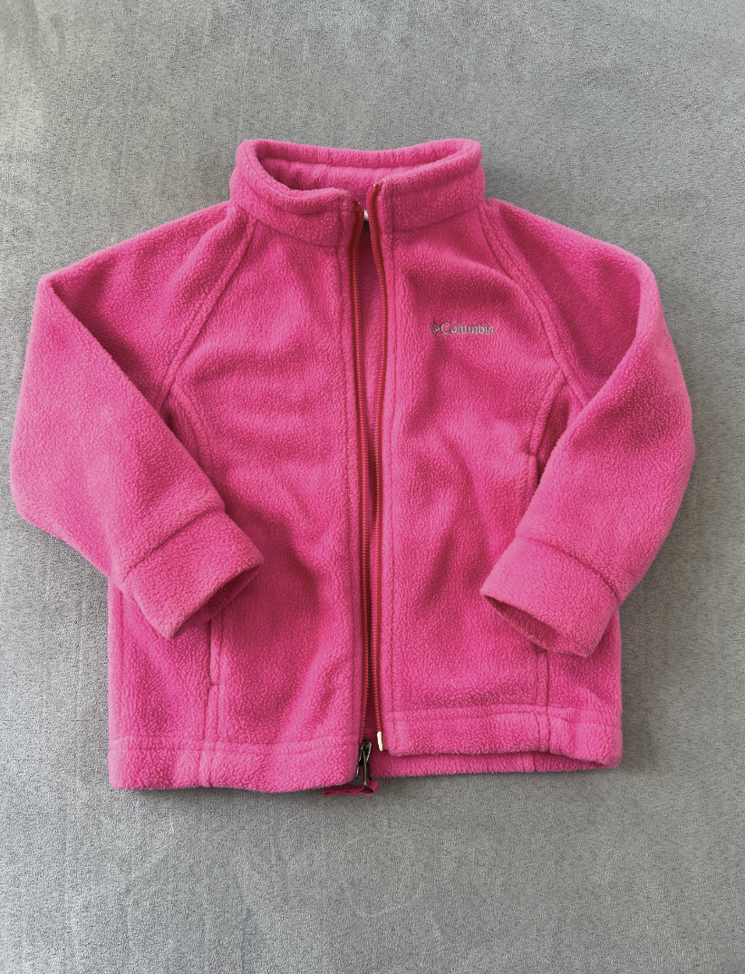 #154 12-18mo Columbia pink fleece zip-up, VGUC