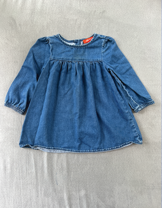REDUCED #154 12-18mo Girls Denim chambray tunic dress, VGUC