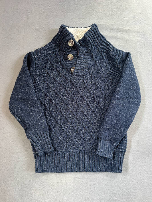 #154 Size XS Boys Cat&Jack Navy fisherman sweater, VGUC
