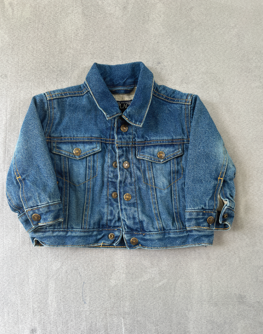 #154 18mo Girls Children's Place lined denim jacket, VGUC