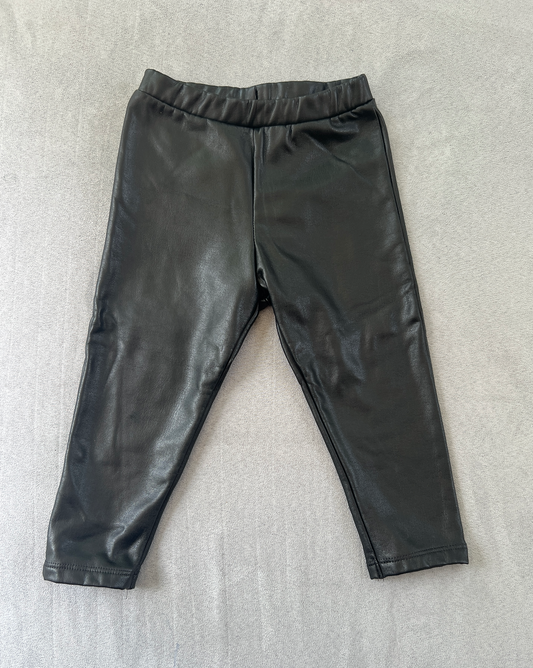 #154 12-18mo Girls Zara faux leather leggins, VGUC