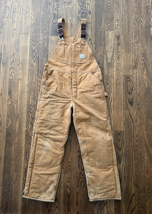 #154 Mens L Carhartt lined bibs