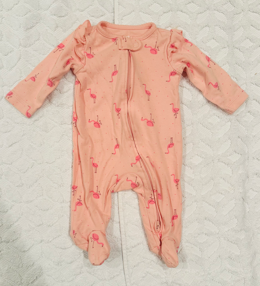 Seller #51: Carter's Girl's Flamingo One Piece Footie 3 mo