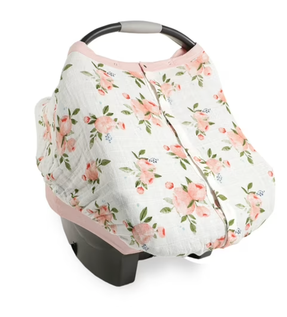Seller #51: Little Unicorn Carseat Cover in Pink Roses