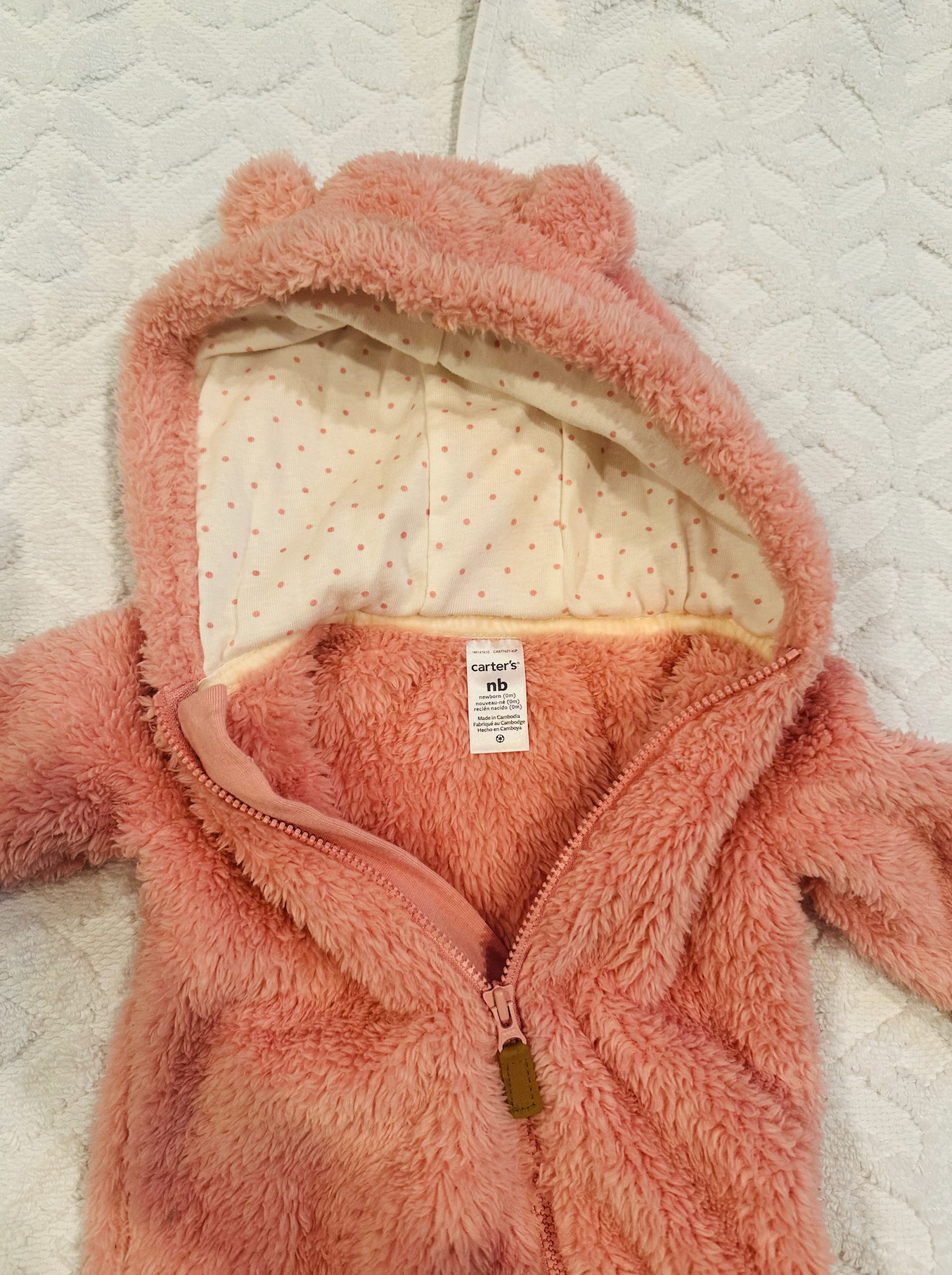 Seller #51: Carters Newborn Sherpa Suit