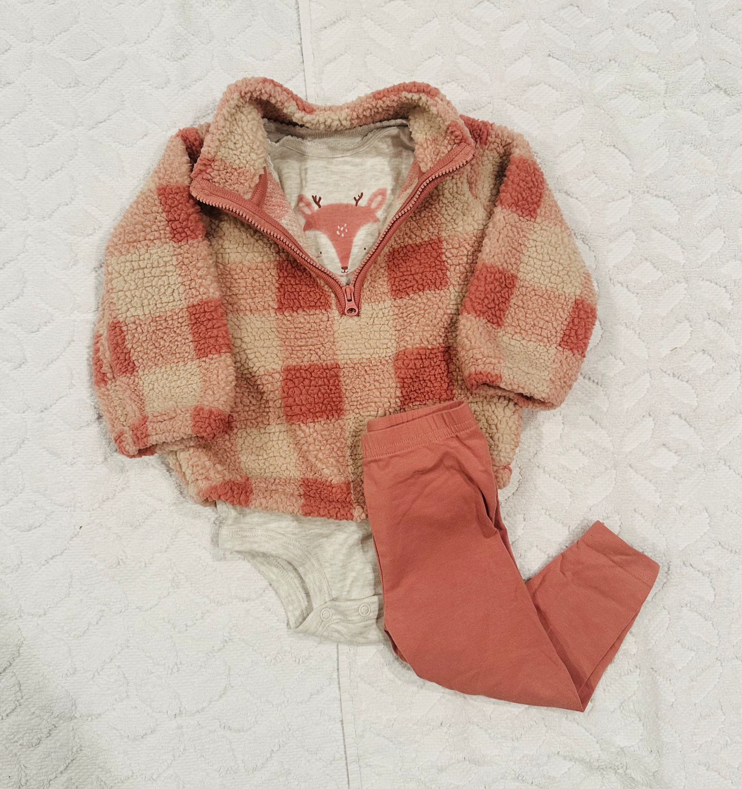 Seller #51: Carter's Girls Sherpa Jacket Set Size 12 month