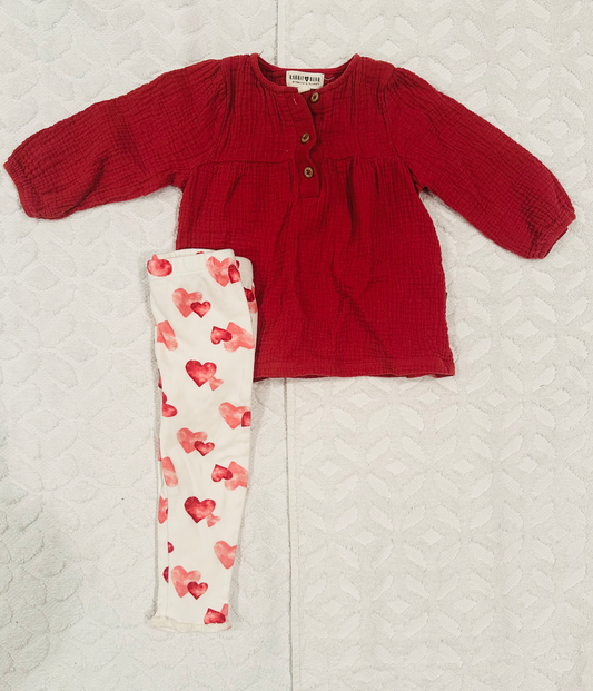 Seller #51: Rabbit Bear Girls Set with hearts size 18 month