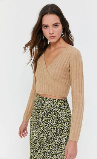 Seller 189:  Urban Outfitters women's Small Crop Wrap Sweater