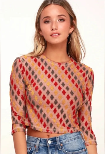 Seller 189:  Free People Magic Carpet Crop Sweater women's size medium