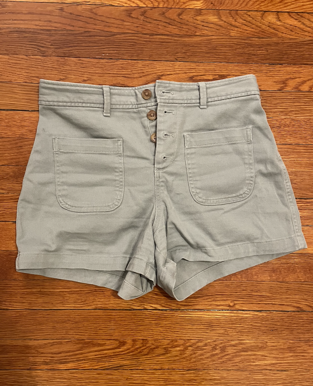 Gap green denim shorts - women's size 4 - EUC - button up front