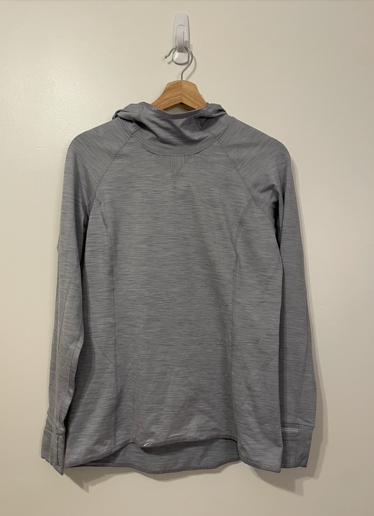 Go Dry Old Navy long sleeve workout shirt - size small - women's outdoor running top - hooded grey athletic shirt